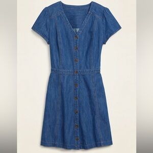 Old Navy Fit & Flare Button-Front Jean Mini Dress